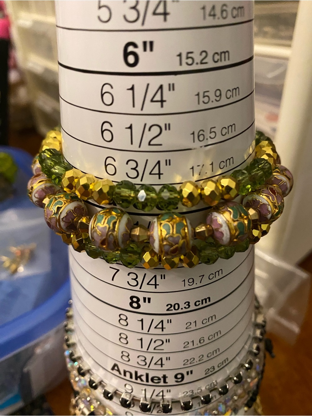Golden Cloisonné Beaded Wrap Bracelet